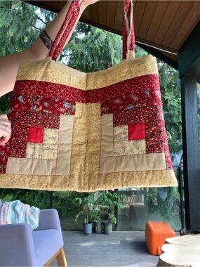 Handmade patchwork quilt tote bag